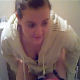 A girl is secretly recorded in her bathroom as she pisses and takes a shit. Audible, loose poop sound is heard.